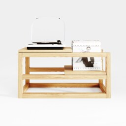 Turntable Stand & Vinyl Record Storage, Player Organizer, Media Console - thumbnail 2