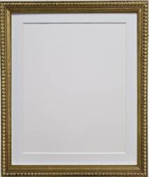 Crown Gold Photo Frame With White Mount, Wooden Bobbin Distressed - thumbnail 1