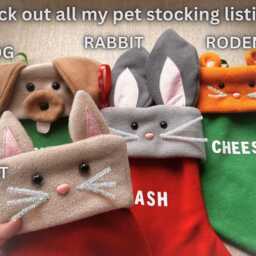 Personalised Guinea Pig Christmas Stocking Handmade Fleece Custom Pet Gift - thumbnail 4