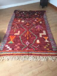 Moroccan Rug Boujaad/Antique Wool Rug Bohemian Berber Atlas Vintage 155 X 247 cm 5.08 8.10 Ft Bouj 501