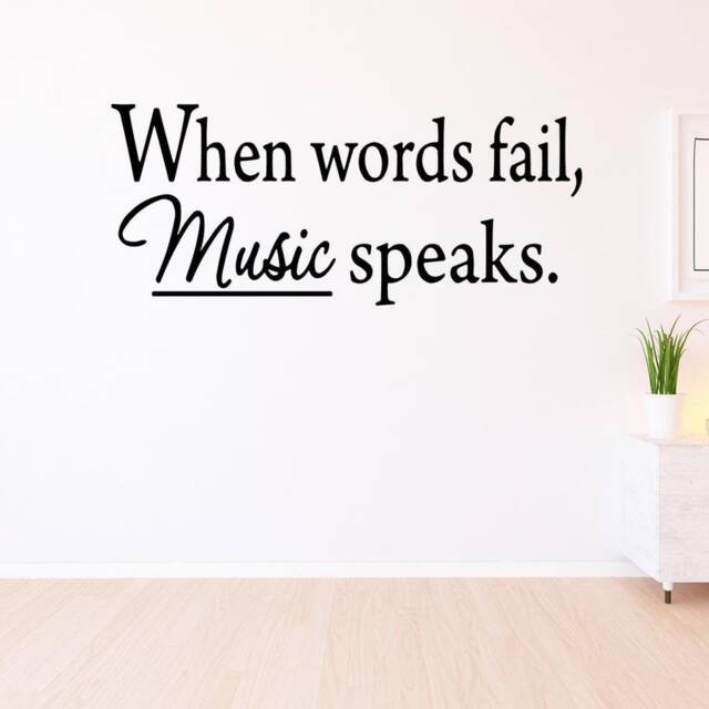 Vwaq When Words Fail, Music Speaks. Wall Decal Inspirational Quotes 1617 - image 1