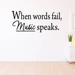 Vwaq When Words Fail, Music Speaks. Wall Decal Inspirational Quotes 1617 - thumbnail 1