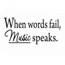 Vwaq When Words Fail, Music Speaks. Wall Decal Inspirational Quotes 1617 - thumbnail 2