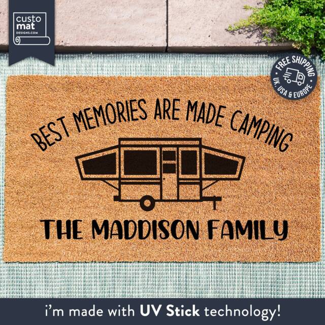 Best Memories Are Made Camping - Decorations Travel Doormat Personalised Caravan Family Mat - image 1