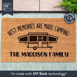 Best Memories Are Made Camping - Decorations Travel Doormat Personalised Caravan Family Mat - thumbnail 1