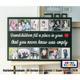 Grandchildren Personalised Family Picture Photo Collage Framed Canvas Print Grandparents Mum Dad Grandad Nana Christmas Birthday Gift - thumbnail 2