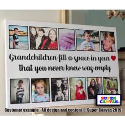 Grandchildren Personalised Family Picture Photo Collage Framed Canvas Print Grandparents Mum Dad Grandad Nana Christmas Birthday Gift - thumbnail 1
