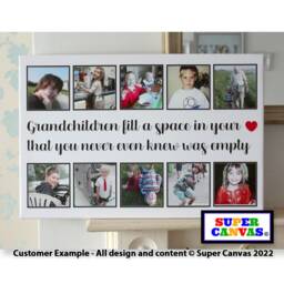 Grandchildren Personalised Family Picture Photo Collage Framed Canvas Print Grandparents Mum Dad Grandad Nana Christmas Birthday Gift - thumbnail 3