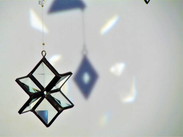 Handcrafted Glass Crystal Mobile Geometric Hanging Art Sculpture - image 1