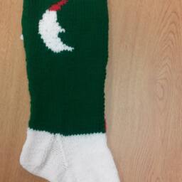 Hand Knitted Christmas Stocking - Santa in Chimney-Personalized - thumbnail 2