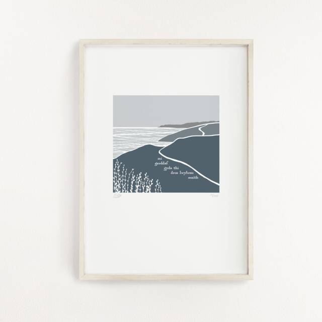 Print Mi Gerddaf Gyda Thi Dros Lwybrau Maith, Welsh Wedding Gift, Cymraeg, Print, Gifts