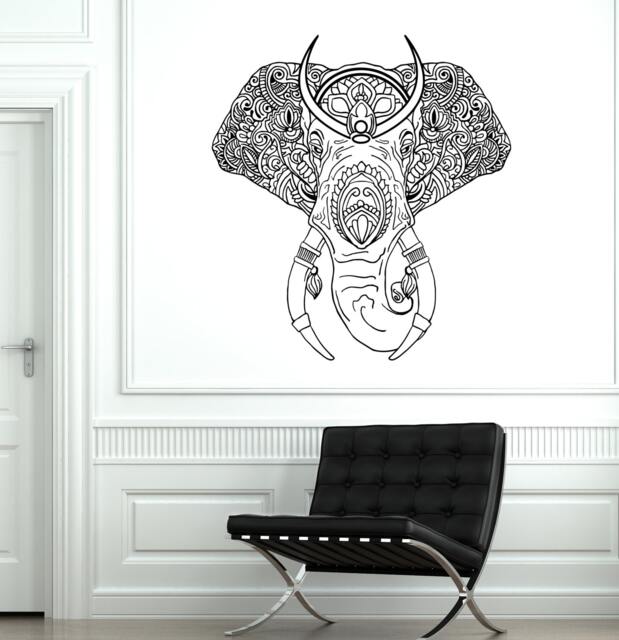 Wall Vinyl Elephant Tribal Animals Ornament Mural Decal Sticker 1752Dz - image 1