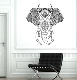 Wall Vinyl Elephant Tribal Animals Ornament Mural Decal Sticker 1752Dz - thumbnail 1