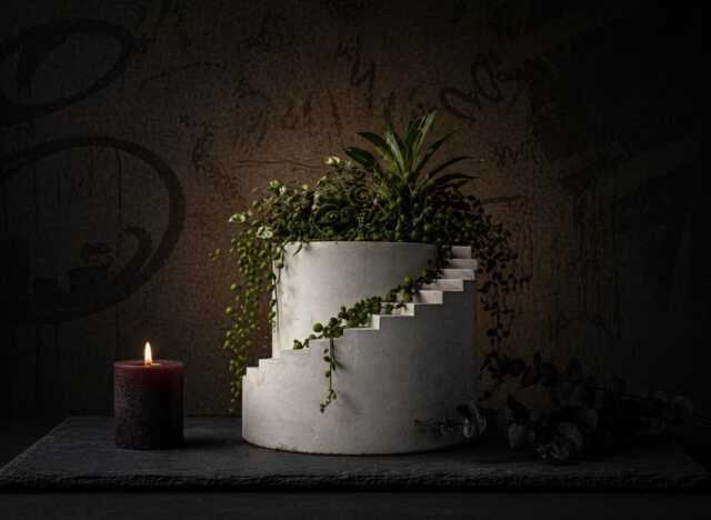 Stair Planter - Cast Stone Indoor Plant Pot Architectural Desk Handmade UK - image 1
