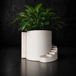 Stair Planter - Cast Stone Indoor Plant Pot Architectural Desk Handmade UK - thumbnail 2