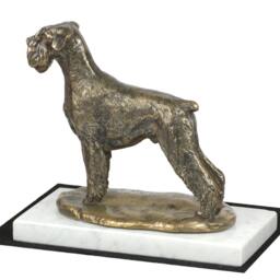 Schnauzer, Dog White Marble Base Statue, Limited Edition, Artdog. Made Of Cold Cast Bronze. Perfect Gift. Limited Edition - thumbnail 2