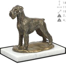 Schnauzer, Dog White Marble Base Statue, Limited Edition, Artdog. Made Of Cold Cast Bronze. Perfect Gift. Limited Edition - thumbnail 4