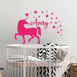 40% Off Unicorn Wall Decal Name - Baby Personalized Custom Kids Room Decor Vinyl Sticker Girls - thumbnail 3