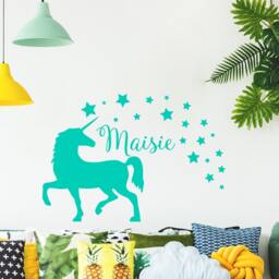40% Off Unicorn Wall Decal Name - Baby Personalized Custom Kids Room Decor Vinyl Sticker Girls - thumbnail 2