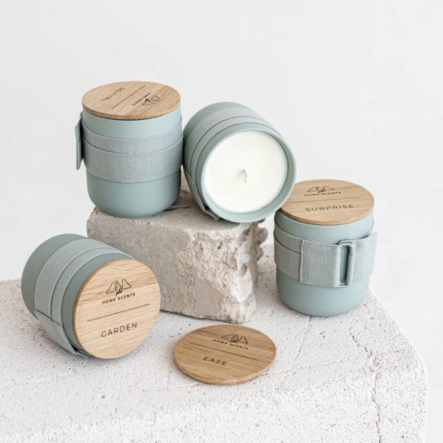 Greenish Scented Candle Ease, Revival, Surprise, Garden. Natural Plant Wax Candle 280G /10Oz. Luxury Gift Box - image 1