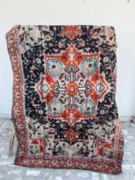 Artisan Handcrafted Reversible Cotton Kantha Bed Quilt - Elegant Boho Bedding With Floral Stitch Design