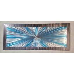 "Modern Metal Wall Art, Teal Silver, " - thumbnail 3