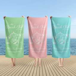 Custom Bach Club Beach Towel, Bachelorette Bridemaid Bath Party Favors, Bridal Shower Gifts - thumbnail 1