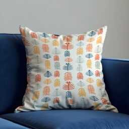 Scandinavian Leaf Cushion Cover, Nordic Pattern Throw Pillowcase, Autumn Botanical Sofa Case, Modern Home Decor