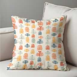 Scandinavian Leaf Cushion Cover, Nordic Pattern Throw Pillowcase, Autumn Botanical Sofa Case, Modern Home Decor - thumbnail 4