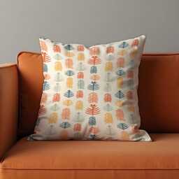 Scandinavian Leaf Cushion Cover, Nordic Pattern Throw Pillowcase, Autumn Botanical Sofa Case, Modern Home Decor - thumbnail 2