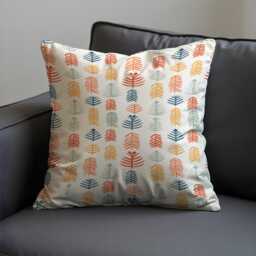Scandinavian Leaf Cushion Cover, Nordic Pattern Throw Pillowcase, Autumn Botanical Sofa Case, Modern Home Decor - thumbnail 3