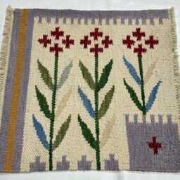 Handmade Swedish Kilim Rug, Geometric Wool, Custom Size - thumbnail 2