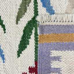 Handmade Swedish Kilim Rug, Geometric Wool, Custom Size - thumbnail 3