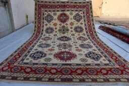 7x10 Ft Chubi Ekash Afghan New Luxury Area Rug, Kazak Hand Knotted Rug - Medallion Geometric Rug For Livingroom