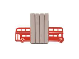 London Red Bus Bookends - Unique Library Bookshelf Decor Heavy Book Ends D??cor