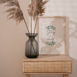 Stay A While Statement Print, A4 & A3 Available, Printed On Matte Finish Photo Paper. Interior Home Print With Eucalyptus - thumbnail 3