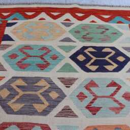 5x7 Ft Tribal New Rug, Flatweave Kilim Oriental Turkmen Afghan Maimana Rug, Vintage Rug For Bedroom, Livingroom - thumbnail 3
