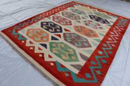 5x7 Ft Tribal New Rug, Flatweave Kilim Oriental Turkmen Afghan Maimana Rug, Vintage Rug For Bedroom, Livingroom - thumbnail 1