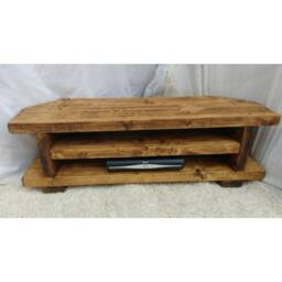 Corner Rustic Pine Tv Unit Solid Wood Stand/Cabinet Rustic Pine Wax Finish - thumbnail 2