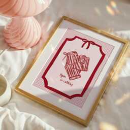 9Pm Is Calling Wall Art Print - Pink Bedroom Dopamine Decor - thumbnail 1
