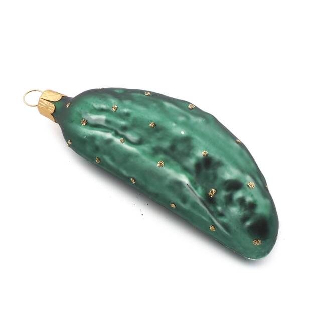 Blown Glass Cucumber Pickle Christmas Tree Ornament Decoration - image 1
