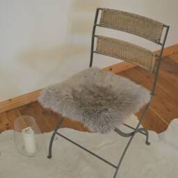 Seat Cover/Pad Made Out Of Natural Lambskin Sheepskin Colour Platinum Grey 42cm X - thumbnail 3