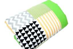 Playmat, Baby Blanket, Patchwork Blanket 100 X cm Thickly Padded in Yellow/Green/Grey, Also Available As A Set With Cloud Cushions. Handmade - thumbnail 1