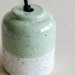 Pendant Lamp - Mint Speckles Handmade Ceramic - thumbnail 3