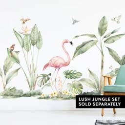 Flamingo & Plants Wall Decals, Plastic-Free Stickers - thumbnail 3