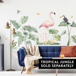 Flamingo & Plants Wall Decals, Plastic-Free Stickers - thumbnail 4