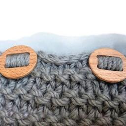 Chunky Cable Knit Pillow - Braided Wool Gray Throw - thumbnail 4
