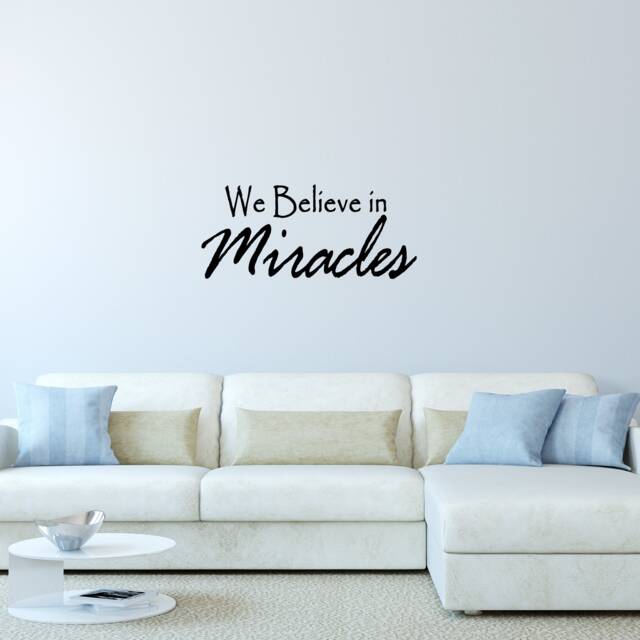We Believe in Miracles Wall Decal Quote Vinyl Art Home Decor Letters Faith Belief Sayings Vwaq - image 1