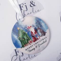 Personalised Christmas Decoration, Merry Christmas, Tree Ornament, Grandma, Nanny, Any Name, Glittery, Sparkle, Santa - thumbnail 3