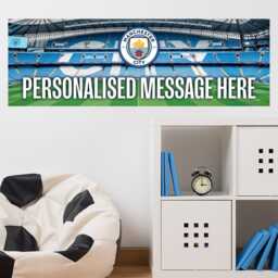 Manchester City Birthday - Personalised Football Banner Wall Sticker - thumbnail 2